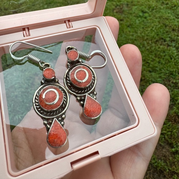 Coral Silver Earrings - Picture 4 of 5